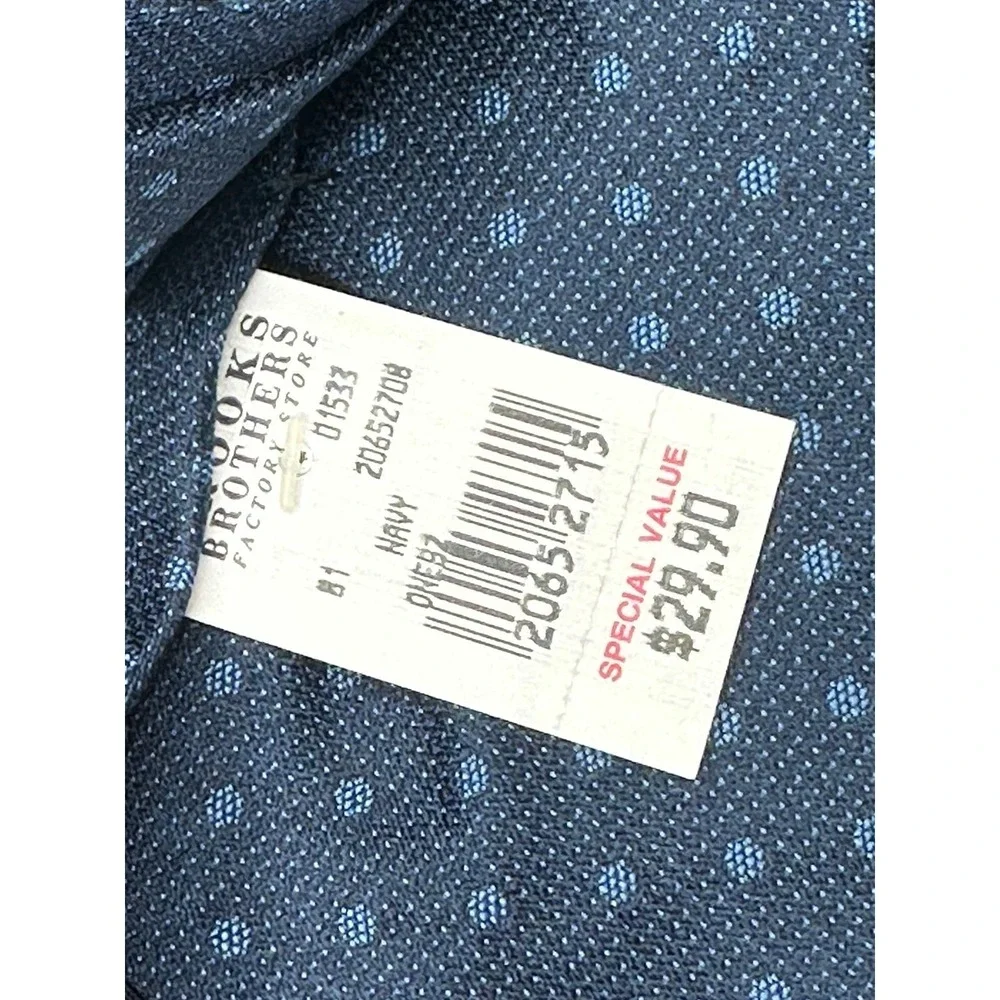 NWT Brooks Brothers Silk navy blue tie with microdots Power Tie Wedding Prom